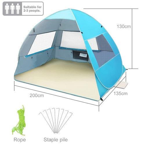 Pop Up Beach Tent, UV Protection Portable Lightweight Foldable Indoor Outdoor Tent for 2-3 Persons - Toytexx Pop Up Beach Tent, UV Protection Portable Lightweight Foldable Indoor Outdoor Tent for 2-3 Persons - Toytexx